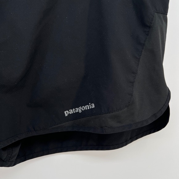 Patagonia Strider Running Shorts Womens Medium Black Liner Zip Pocket Athletic - Picture 3 of 8